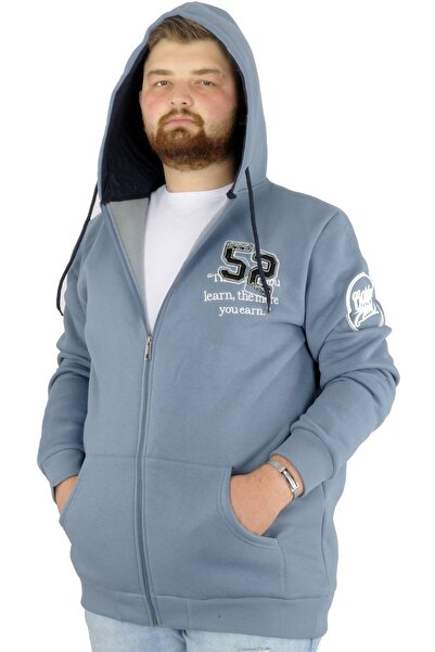 ModeXL Чоловічий світшот з капюшоном і блискавкою Mode XL - You Earn 22521 Синій