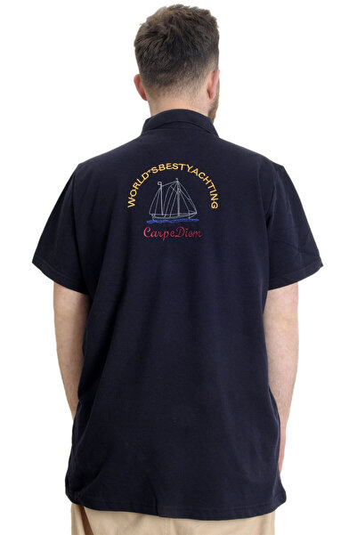 ModeXL Чоловіча футболка-поло - Mode XL, великий розмір, синя Carpe Diem 23333