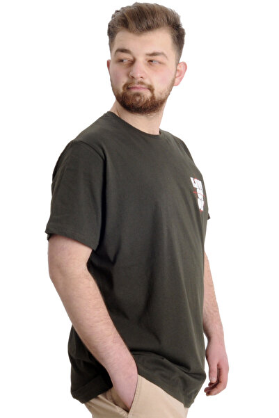 ModeXL Mode Xl Великий розмір Чоловіча футболка Lıve Or Dıe 23124 Хакі