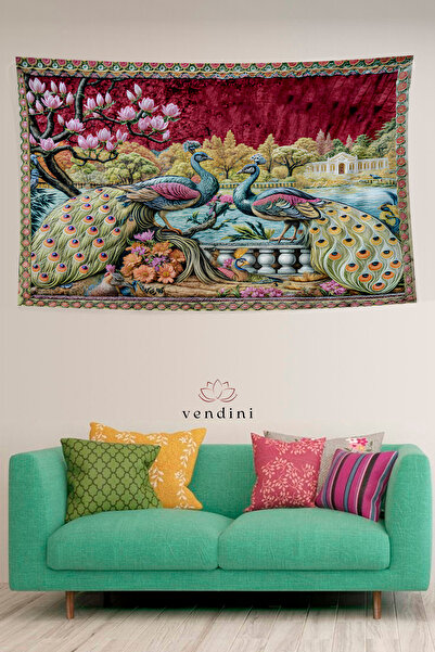 Vendini Vintage Series Peacocks Wall Tapestry Wall Covering Wall Tapestry