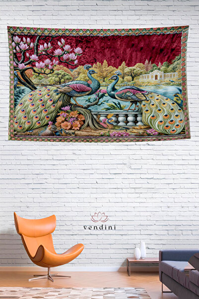 Vendini Vintage Series Peacocks Wall Tapestry Wall Covering Wall Tapestry