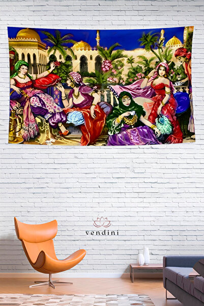 Vendini Vintage Series Coffee Shop Beauties Wall Tapestry Wall Covering Wall Tapestry