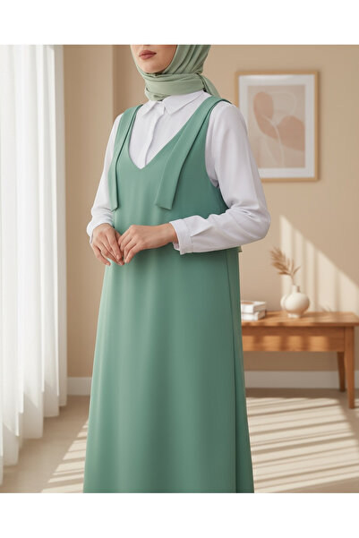 Modamorfo Μακρύ μπλουζάκι με κορδόνια στους ώμους - Πράσινο