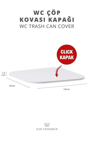 Okyanus Home White Square Spare Trash Can Lid