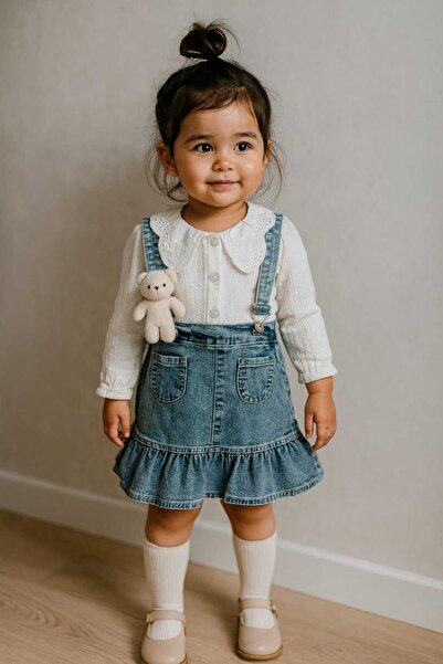 Cicimix جينز بناتي مع هدية دمية دب