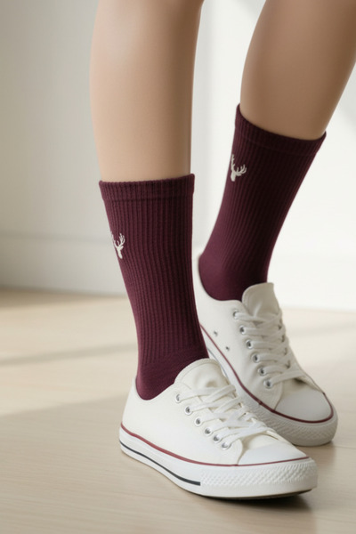 AYDK Deer Embroidered Colorful Summer Winter Cotton Unisex Socket Socks