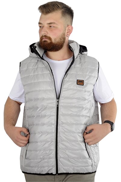 ModeXL Mode Xl Large Size Vest Quilted Hooded 22600 Gray