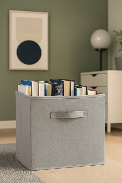 HomyJRs Gray Lidless Box Multi-Purpose Organizer Office Stationery Toy Box 30 X 30