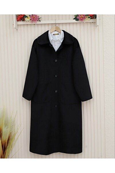 Modamorfo Full-length buttoned pocket coat - black