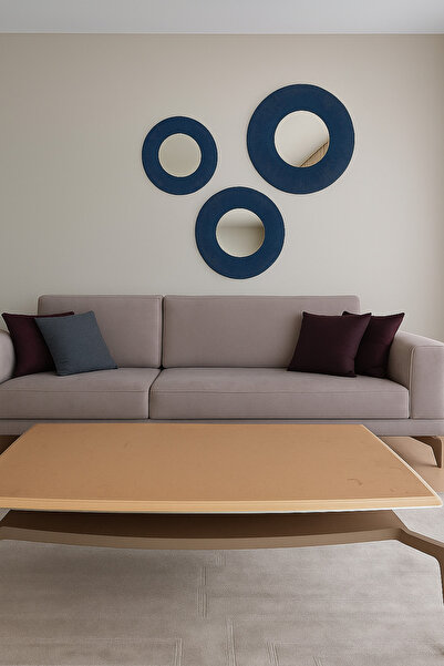 Matheryal Modern Dekoratif Üçlü Ayna Takımı 38*34*30