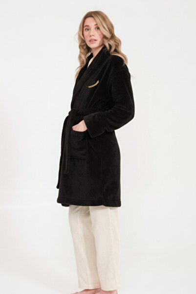 Miespiga Women's Welsoft Shawl Collar Fleece Dressing Gown