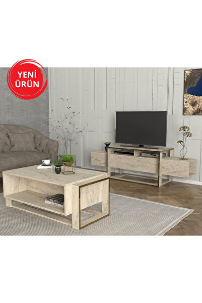 Dekorister Bianco Orta Sehpa Traverten