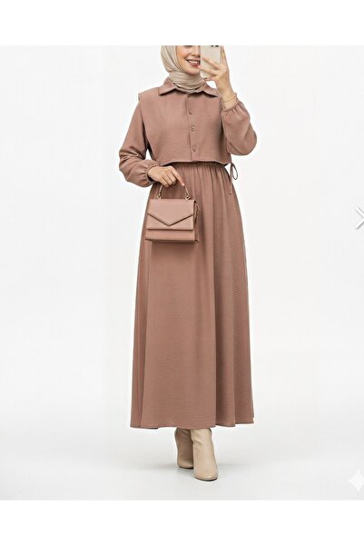 Modamorfo Shirt detailed dress set - mink