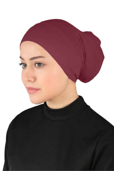 Ecardin Boru Bone Rahat Konforlu Pratik Tesettür Bone - St 222 Bordo