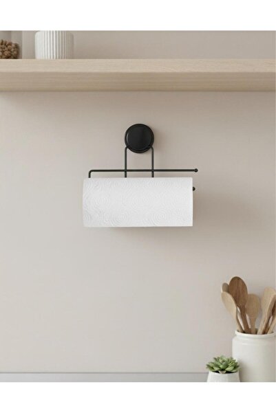 Okyanus Home ماجيك لاصق ماجيك فيكس - حامل مناشف ورقية سوداء