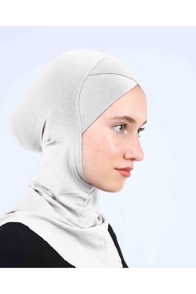 Ecardin Çapraz Hijab Türban Çapraz Boyunluklu Bone - St 232 Krem