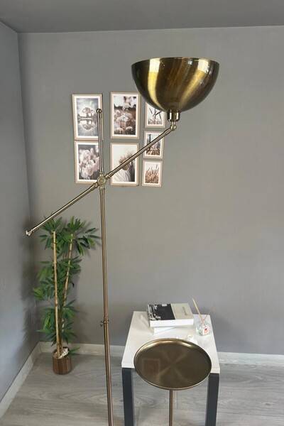 Bamyum Eskitme Renk Lambader U Tepsili Makas Gövde Modern Dekoratif Metal Oturma Odası Çalışma Odası