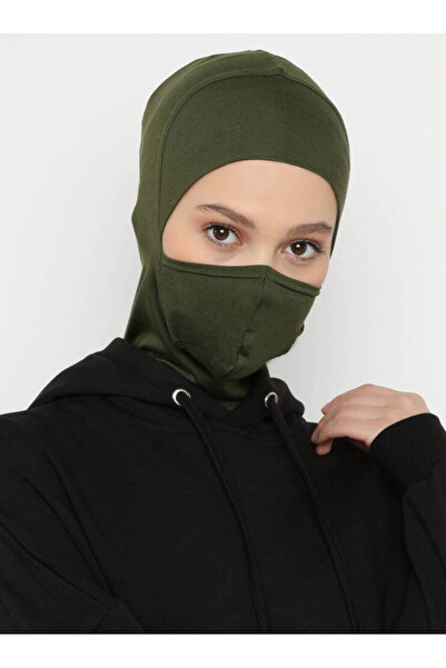 Ecardin Cască sport pentru hijab cu guler - ST279 Kaki
