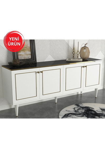 Dekorister Exclusive Ravenna Konsol Beyaz-mermer