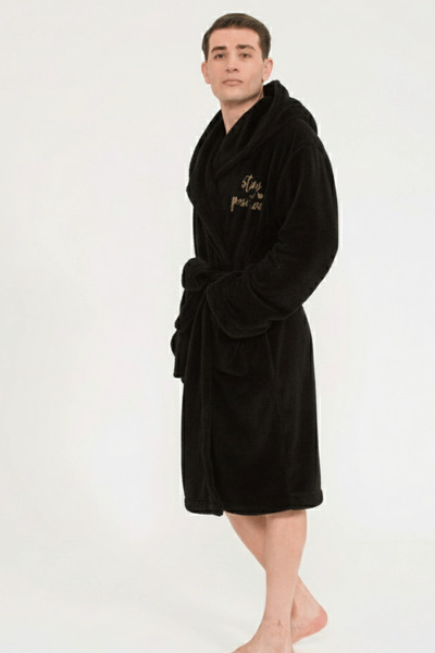 Miespiga Men's Long Welsoft Hooded Dressing Gown