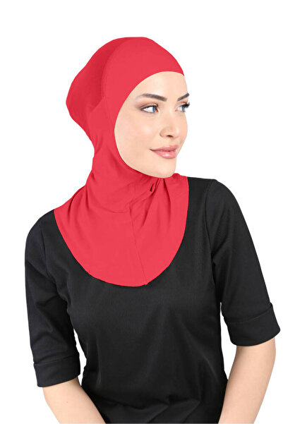 Ecardin Breathable Neck Collar Hijab - Tulle Fabric on the Back Clima Fit Hijab - St 228 Red