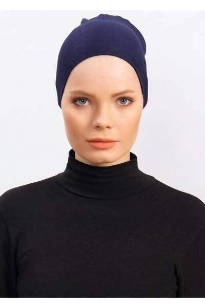 Ecardin غطاء رأس إسلامي مريح وعملي من الليكرا، بدون خياطة ومضاد للتعرق - أزرق...