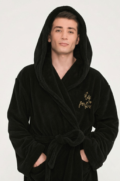 Miespiga Men's Long Welsoft Hooded Dressing Gown