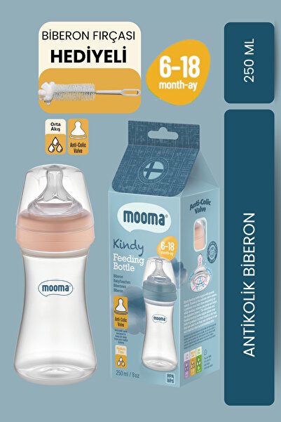 MOOMA Kindy Antikolik Pp Biberon 250 ml 6-18 Ay (ORTA AKIŞ) - Old Rose