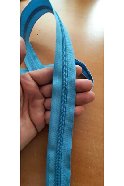 zvenn Metrelik Şerit Bebe Mavisi Renkli Fermuar 10 metre Fermuar