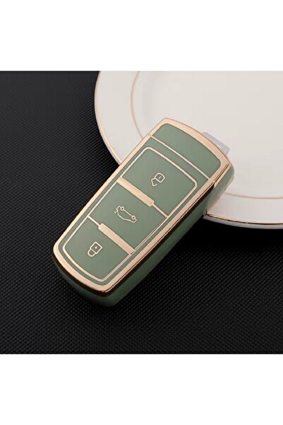 OEM Volkswagen VW CC / Passat B6 B7 / Passat 3C CC M6 smart key case, green (start-stop cars)