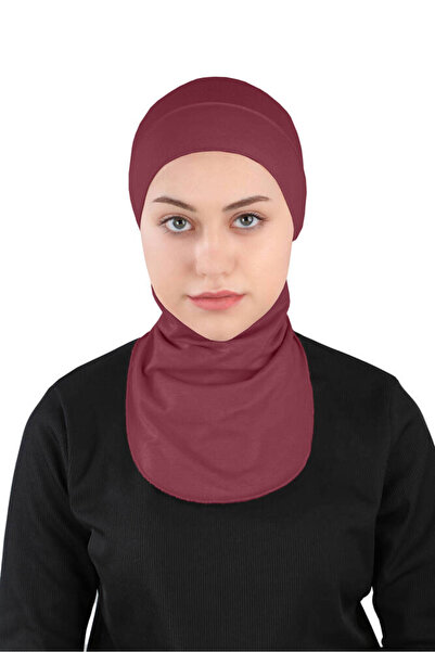 Ecardin Küçük Hijab Boyunlu Hazır Esnek Sporcu Bone - St 225 Bordo