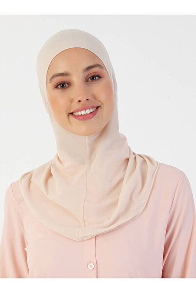 Ecardin Nefes Alan Kumaş Boyunlu Bone - Bej -