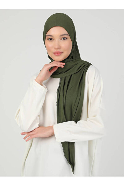 Ecardin Ρυθμιζόμενο ύφασμα βισκόζης με φερμουάρ Hijab Lycra Shawl - St 099 Khaki