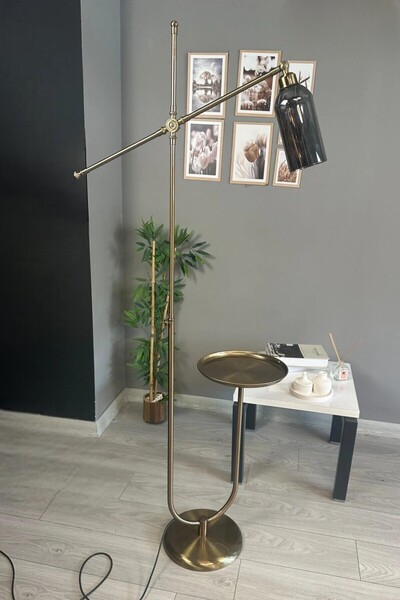 Bamyum Windy Eskitme Gövde Füme Cam Lambader U Tepsili Makas Gövde Modern Oturma Odası