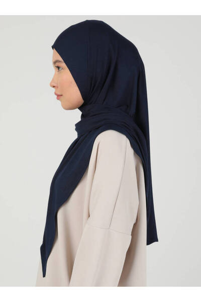 Ecardin Ρυθμιζόμενο ύφασμα βισκόζης με φερμουάρ Hijab ελαστικό ύφασμα Shawl - St 099 Navy Blue