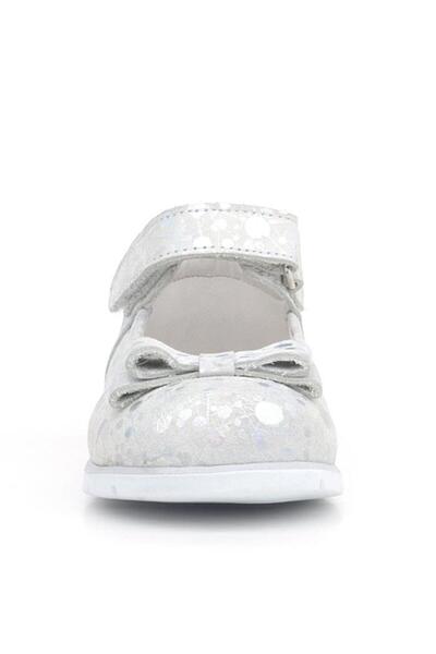 Rakerplus Silver Patterned Genuine Leather Baby Girl Ballerina Shoes