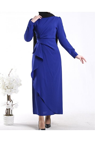 Modamorfo Asymetrické krepové šaty s přední sukní Allerli -Saks