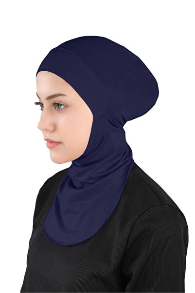 Ecardin Küçük Hijab Boyunlu Hazır Esnek Sporcu Bone - St 225 Lacivert