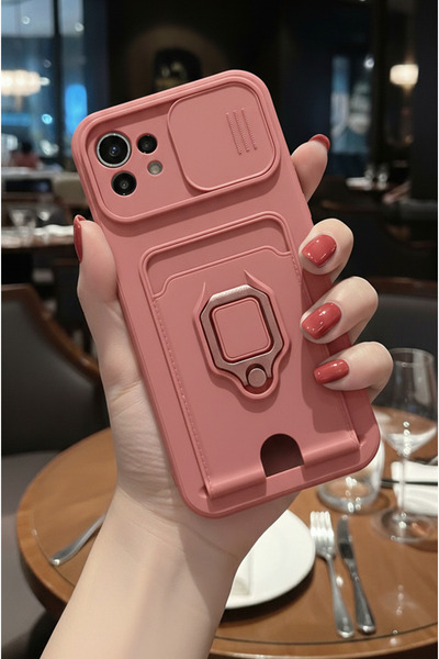 TechTrove Xiaomi Mİ 11 Lite Kılıf Kamera Koruma Sürgülü Kartvizitli Kartlıklı...
