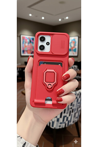 TechTrove Poco X5 Pro 5G Kılıf Kamera Koruma Sürgülü Kartvizitli Kartlıklı St...