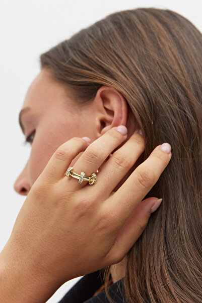 AKSWSUAR Üç Taşlı Yüzük