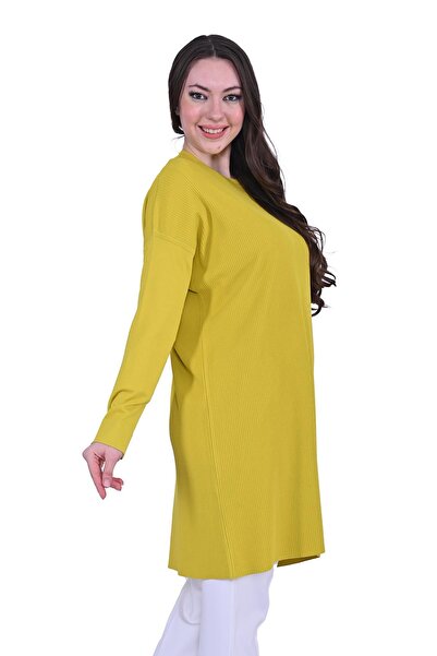 Invee Çubuk Knitwear Tunic Peanut Green