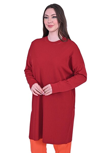Invee Çubuk Knitwear Tunic Bordo