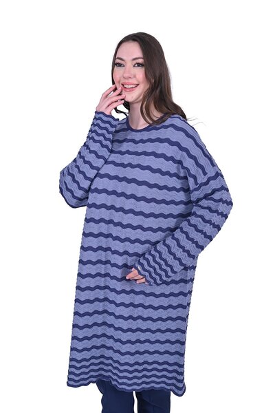 Invee Wave Knitwear Tunic Indigo