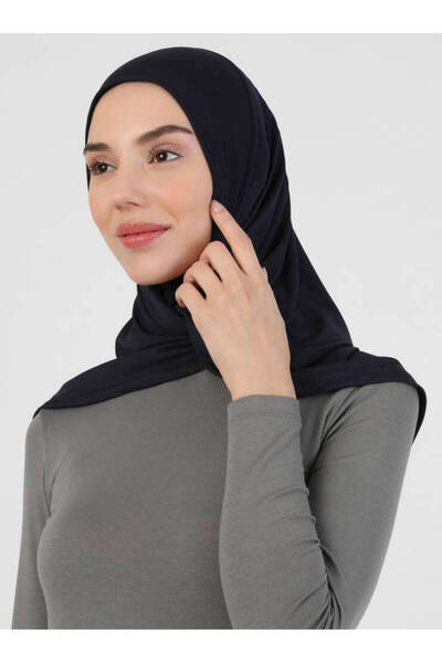 Ecardin Seria Hanfendy Eșarfe Premium Hijab Tesettür Turban - ST 058 Bleumarin