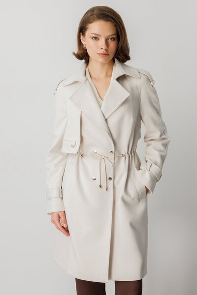 Ekol Omuz Detaylı Kaşe Kaban 6037-26k