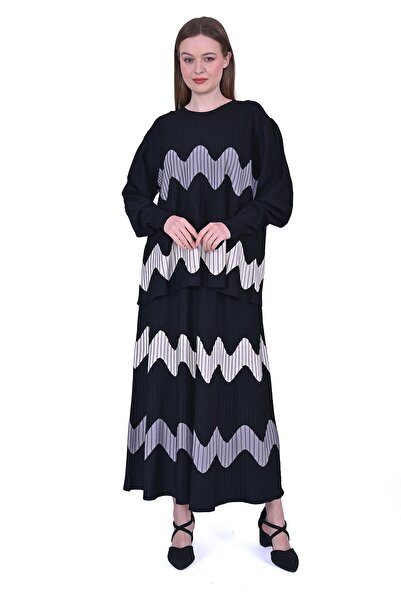 Invee Wave Knitwear Tunic Black