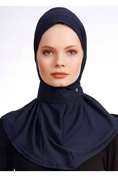 Ecardin ελαστικό ύφασμα Σάλια με Φουλάρι από Ύφασμα Κρεπ - Στ. 235 Ναυτικό Μπλε