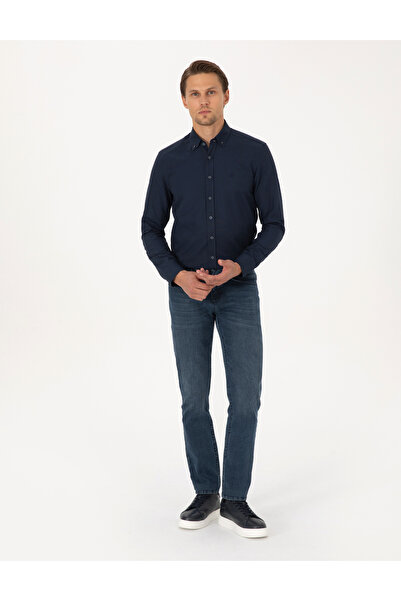 Pierre Cardin Μακρυμάνικο πουκάμισο Navy Blue Slim Fit 50297998-VR033