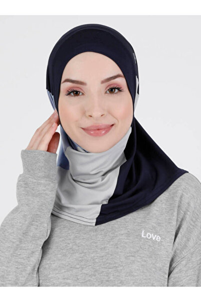 Ecardin Πολύχρωμο αθλητικό σπορ τουρμπάνι με χιτζάμπ - St 391 Navy Blue-Light...